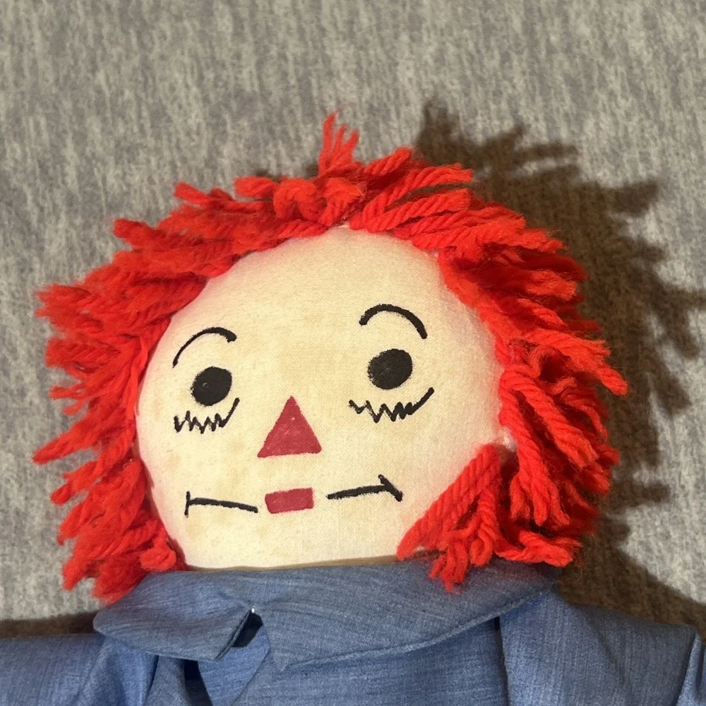 Raggedy Ann and Andy Dolls With Hardcover Book Vintage Stuffed 14.5